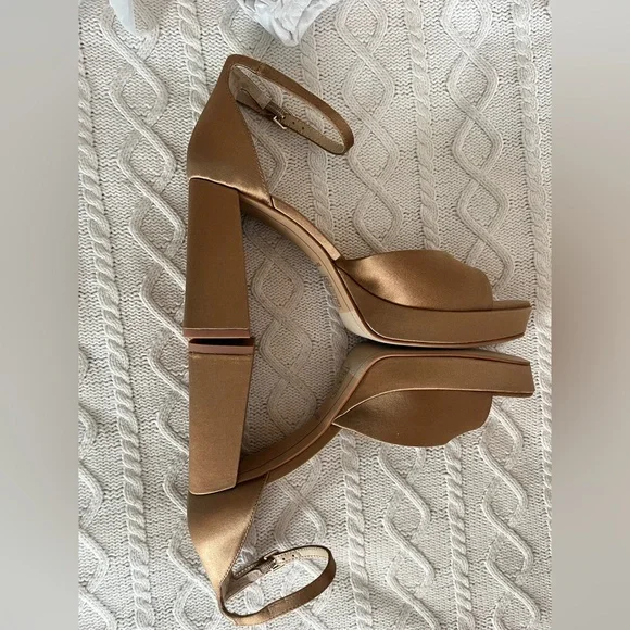 Dolce Vita “Pandora” Ankle Buckle mid- brown Platform Block Heel Sandals SZ 9 - Picture 8 of 16